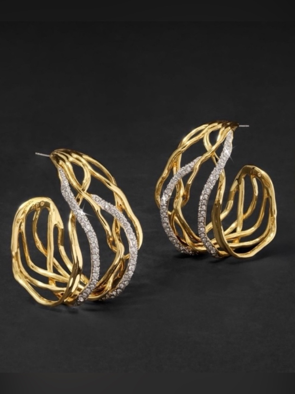 Alexis Bittar Solanales Crystal Woven Hoop Earring